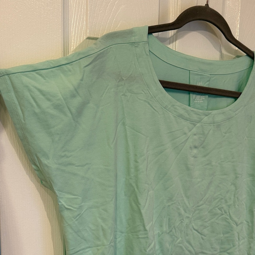J. Jill Mint Green Short Sleeve Scoop Neck Tee - Picture 3 of 7
